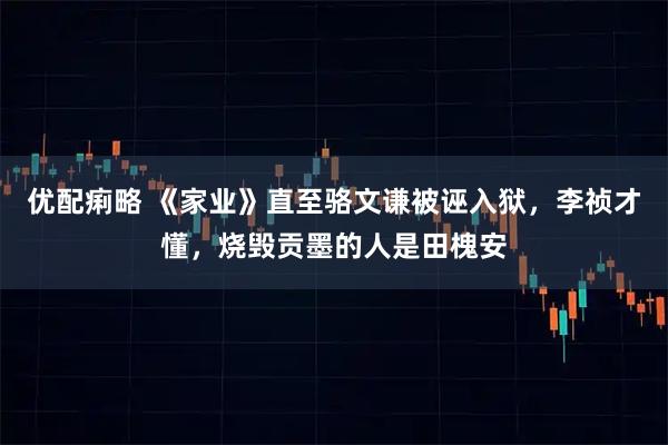 优配痢略 《家业》直至骆文谦被诬入狱，李祯才懂，烧毁贡墨的人是田槐安